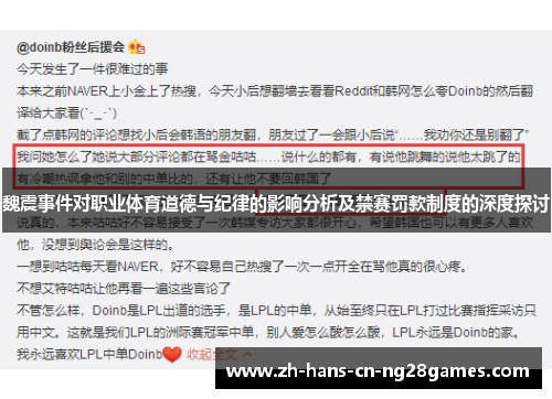 魏震事件对职业体育道德与纪律的影响分析及禁赛罚款制度的深度探讨